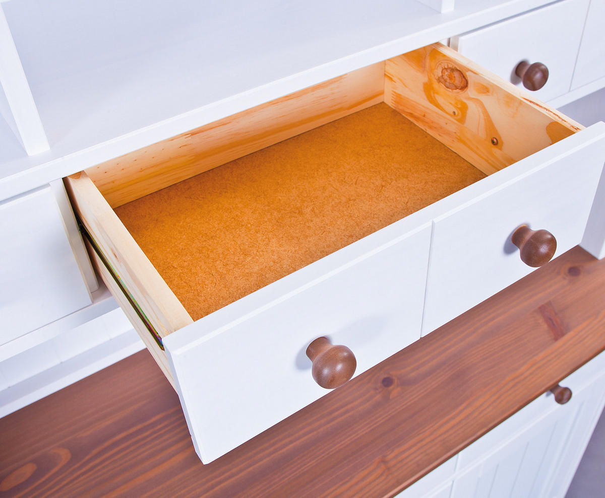 BUFFET weiß - Weiß, Holzwerkstoff (131/205/45cm) - ebuy24