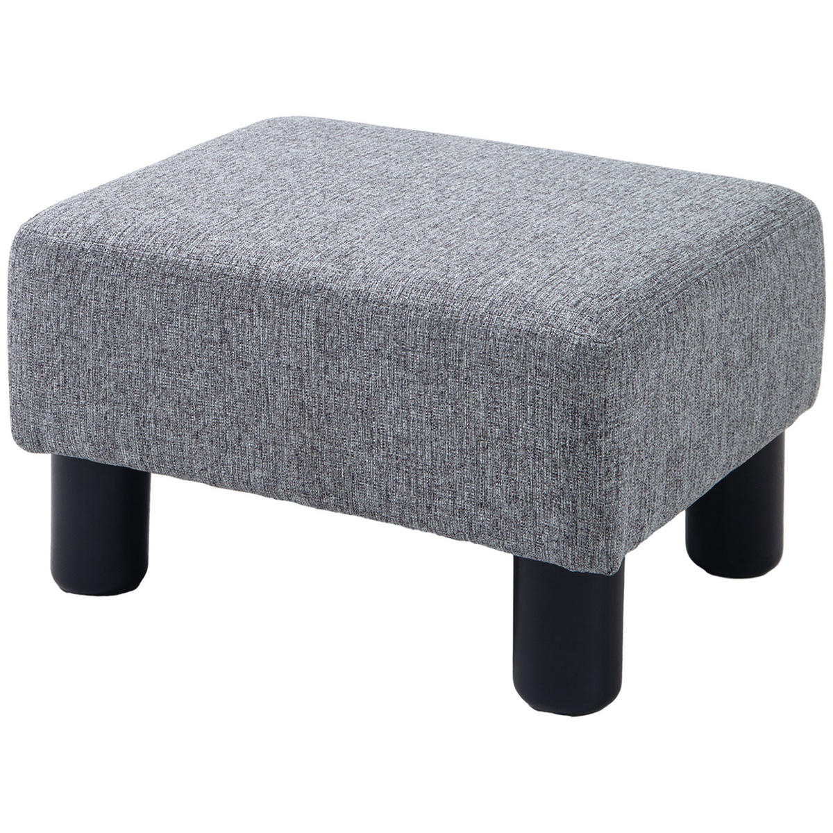 POUF DE-16376 gepolstert mit Leinenbezug Grau - Grau, Textil (30/24/40cm) - ComfortXL