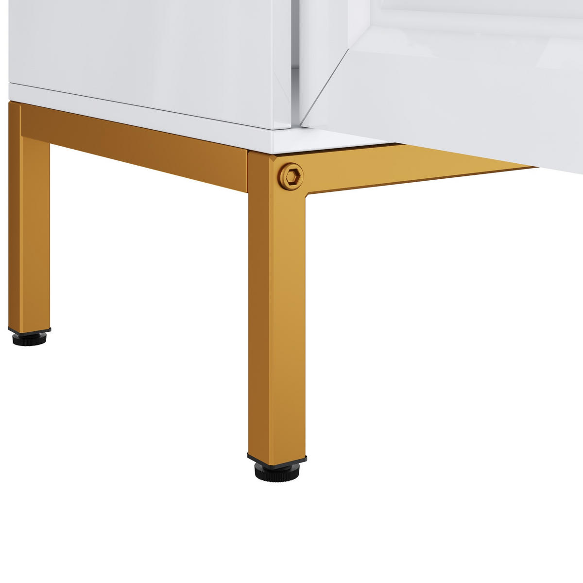 KOMMODE aus MDF&Spanplatte 140x40x80cm in Weiß mit Hochglanz - Weiß, Holzwerkstoff (140/80/40cm) - Modfu