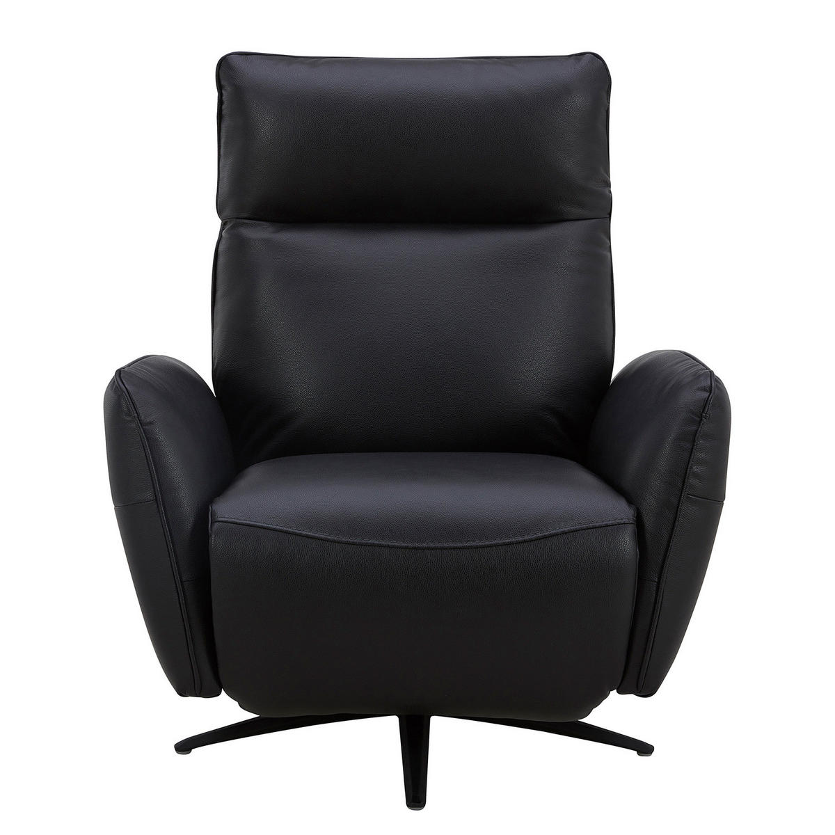 RELAXSESSEL - Schwarz, Leder/Metall (86/100/82cm) - home24