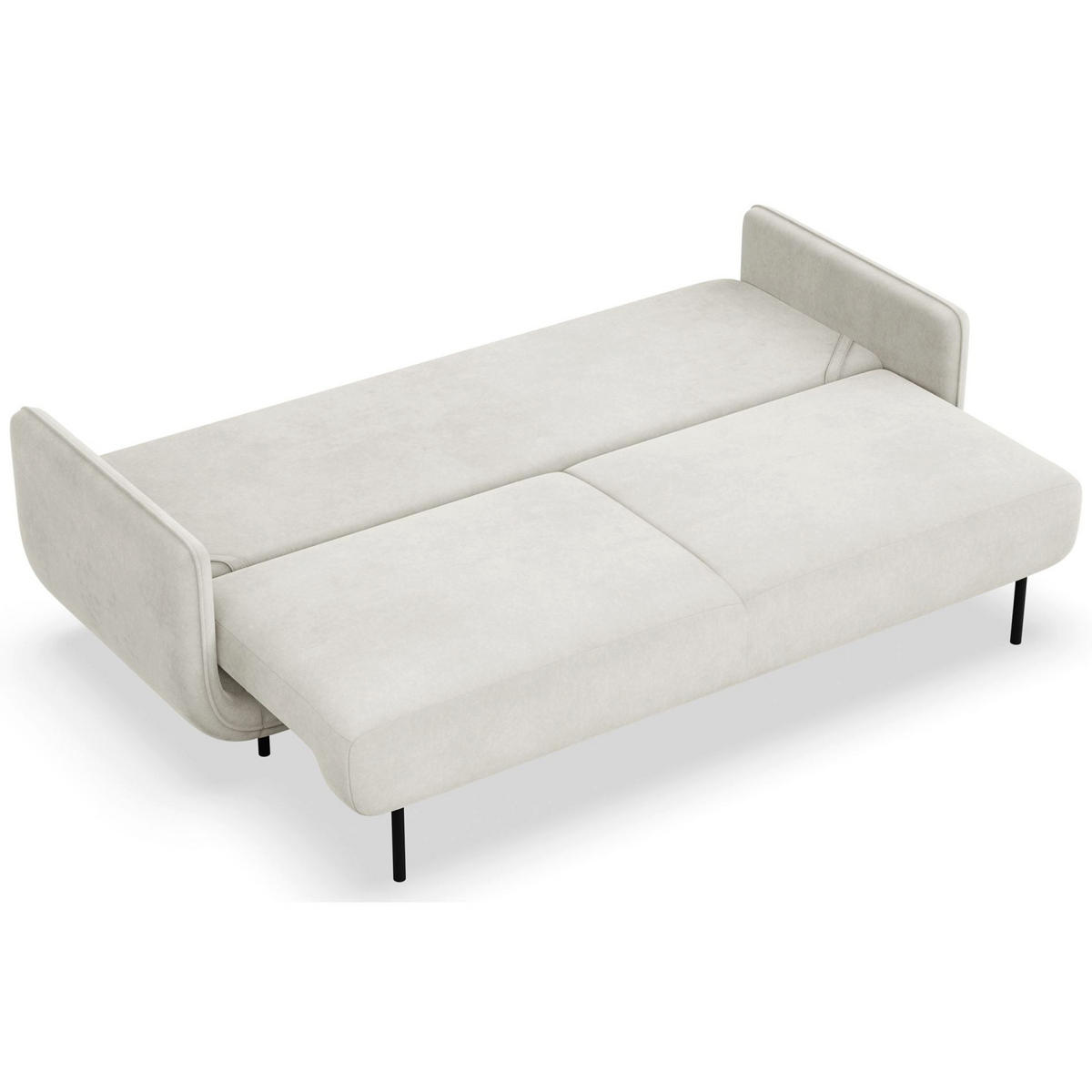 SCHLAFSOFA Ovals Creme - Creme/Schwarz, Textil/Metall (236/95/96cm) - Selsey
