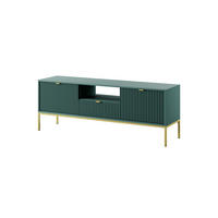 TV-LOWBOARD GRÜN - Goldfarben/Grün, Holzwerkstoff (154/56/39cm) - FURNLUX