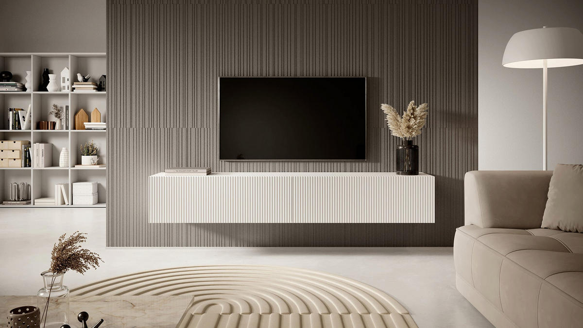 TV-HÄNGEBOARD Veldio Weiß 175 cm - Weiß, Holzwerkstoff (175/28.5/31.6cm) - Selsey