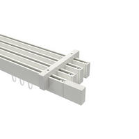 INNENLAUF-GARDINENSTANGEN-SET Smartline Lox 400 cm (geteilt in 2 x 200 cm), 4-läufig, 14x35 mm Weiß - Weiß, Metall (400cm) - INTERDECO