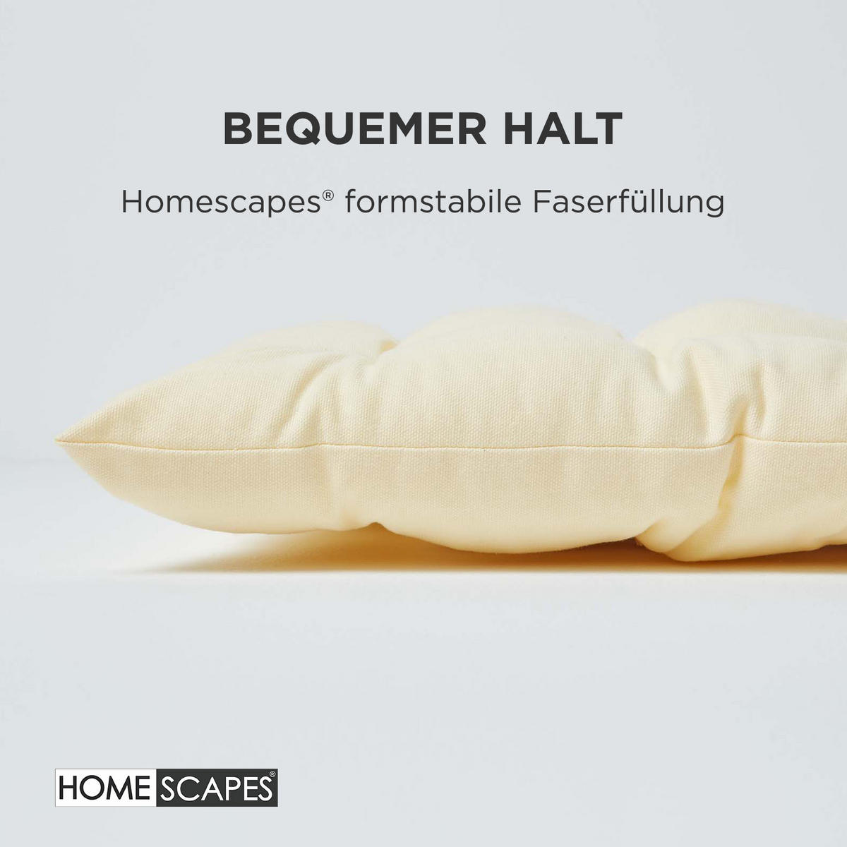 BANKAUFLAGE 3-Sitzer creme 143/48/5 cm - Creme, Textil (143/48/5cm) - Homescapes