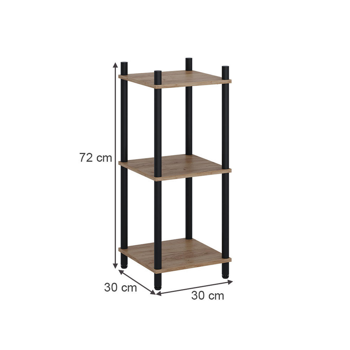ROHOVÁ POLICE Bivio Zlatý dub power/antracit - medově dubová, kompozitní dřevo (30/72/30cm) - Vicco