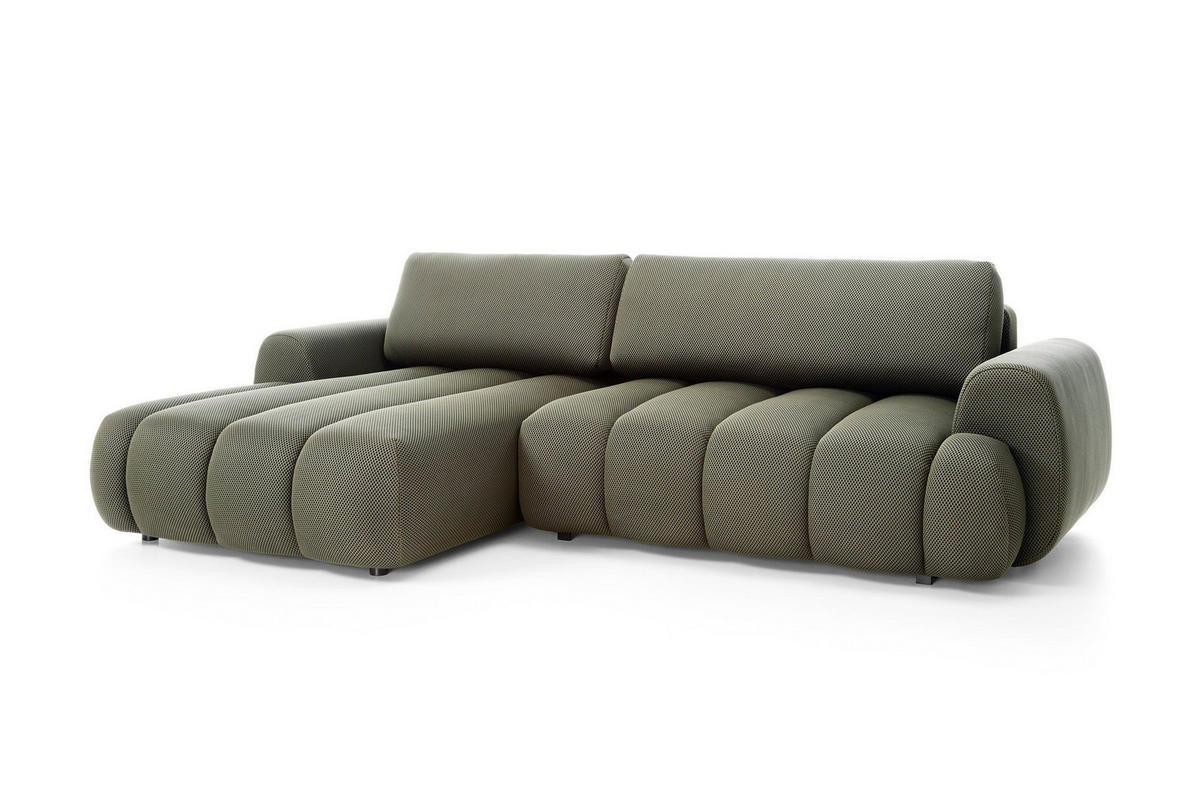 ECKSOFA SITO Grün Jersey mit Schlaffunktion - Grün, Holz (272/168cm) - MASSENO