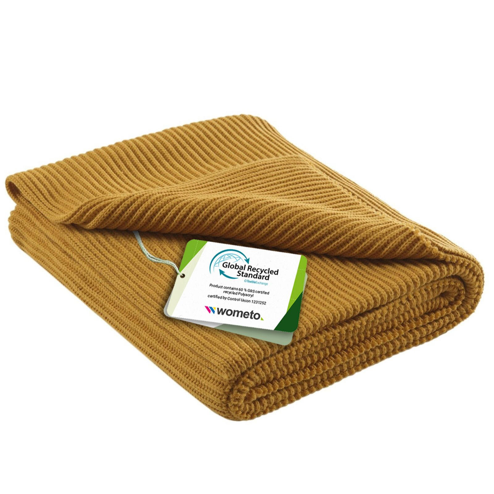 STRICKDECKE eco-line gelb 140/190 cm aus 60% recycelten Materialien - Gelb, Textil (140/190cm) - wometo