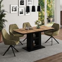 ESSTISCH Fenaro Goldkraft Eiche/Schwarz 120 x 80 cm - Eichefarben/Schwarz, Holzwerkstoff (80/120/76cm) - Vicco