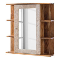 BADEZIMMERSET - 2-teilig - Akazie teilmassiv - Ecru / Akazie - Akaziefarben, Holz/Holzwerkstoff (70/180/30cm) - home24