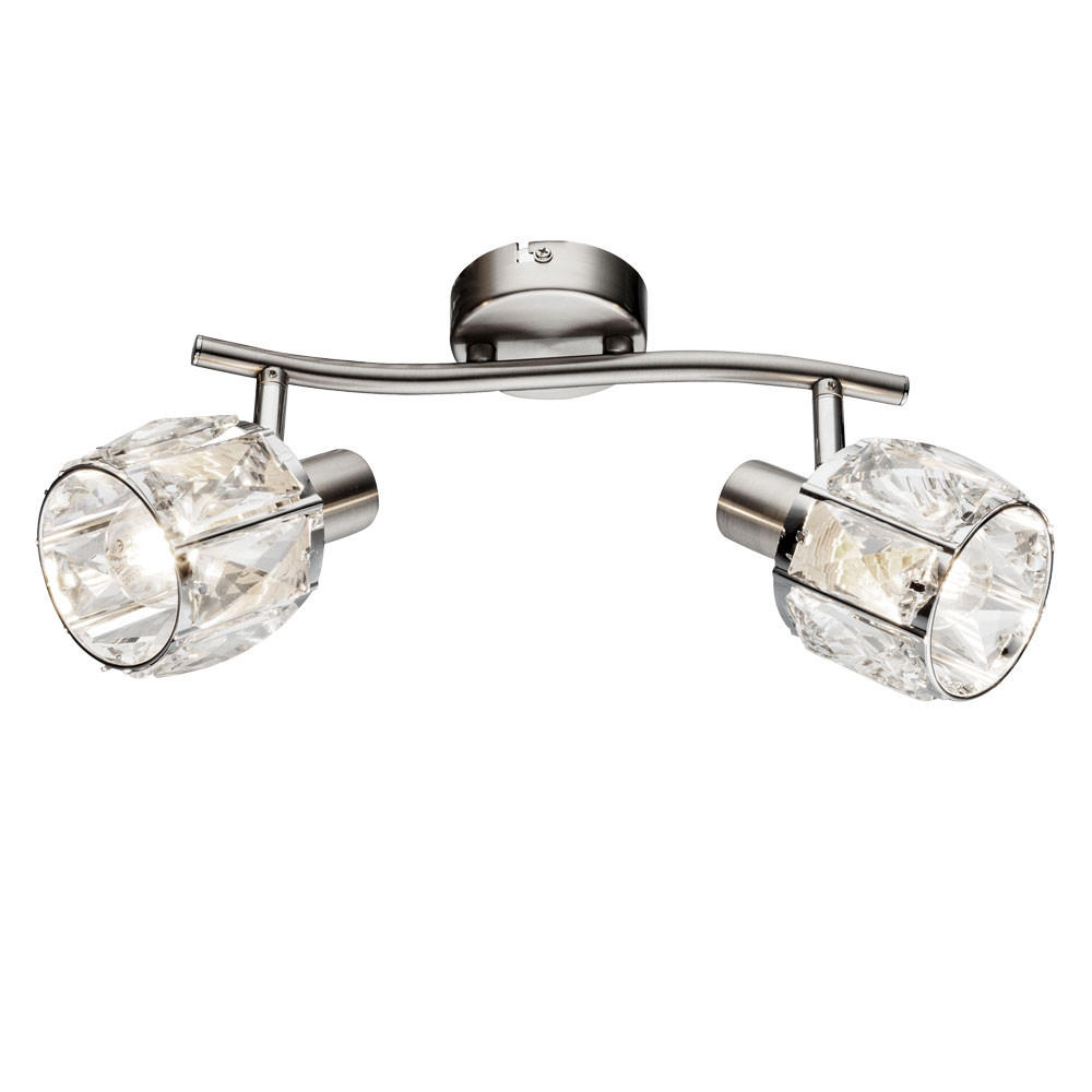 DECKENLEUCHTE KRIS Metall Silber - Silberfarben, Glas (28/22/18cm) - Globo Lighting