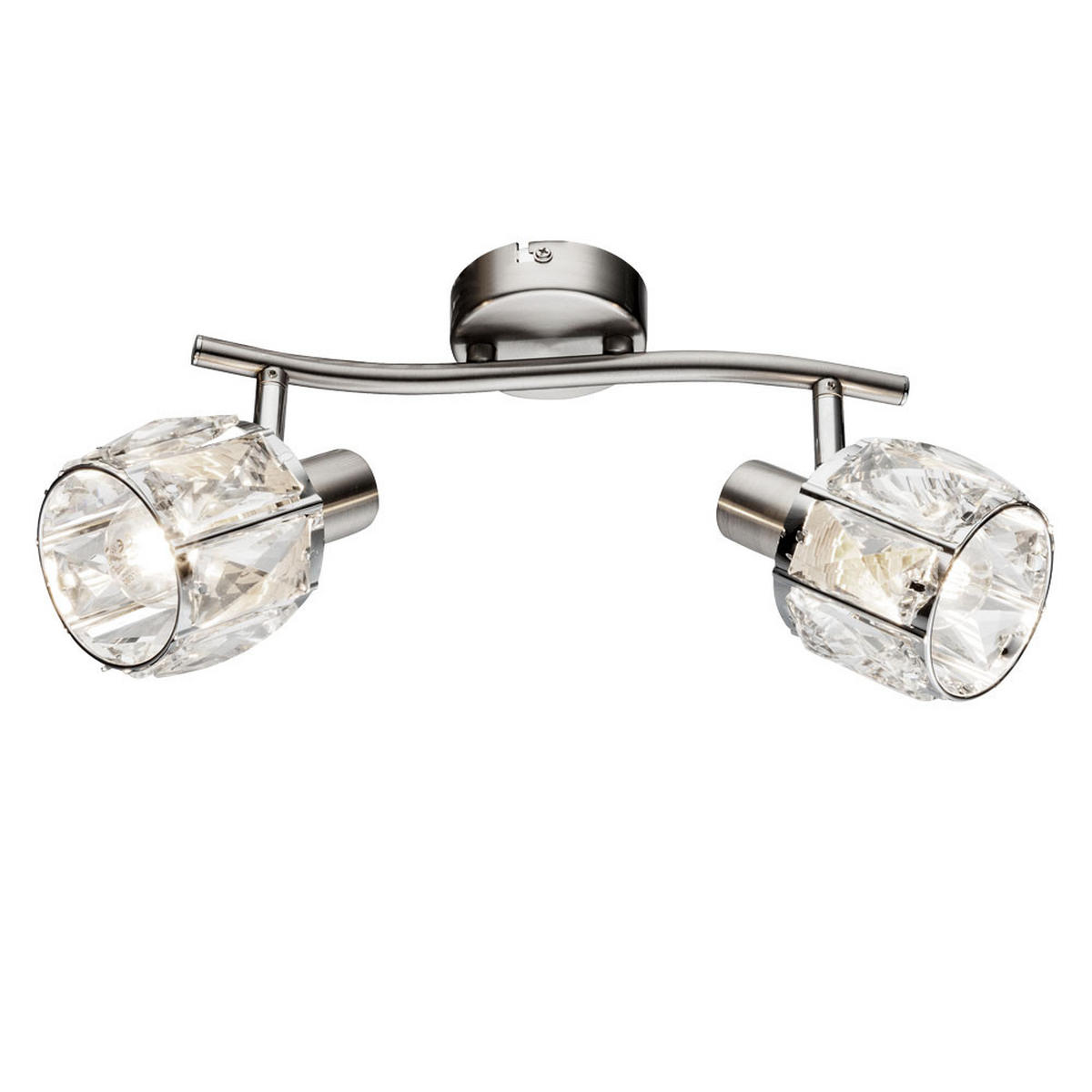 DECKENLEUCHTE KRIS Metall Silber - Silberfarben, Glas (28/22/18cm) - Globo Lighting