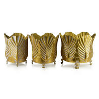 BLUMENTOPF Marina 3er Set Gold 47/47/42 cm Metall - Goldfarben, Metall (47/42/47cm) - Mondex