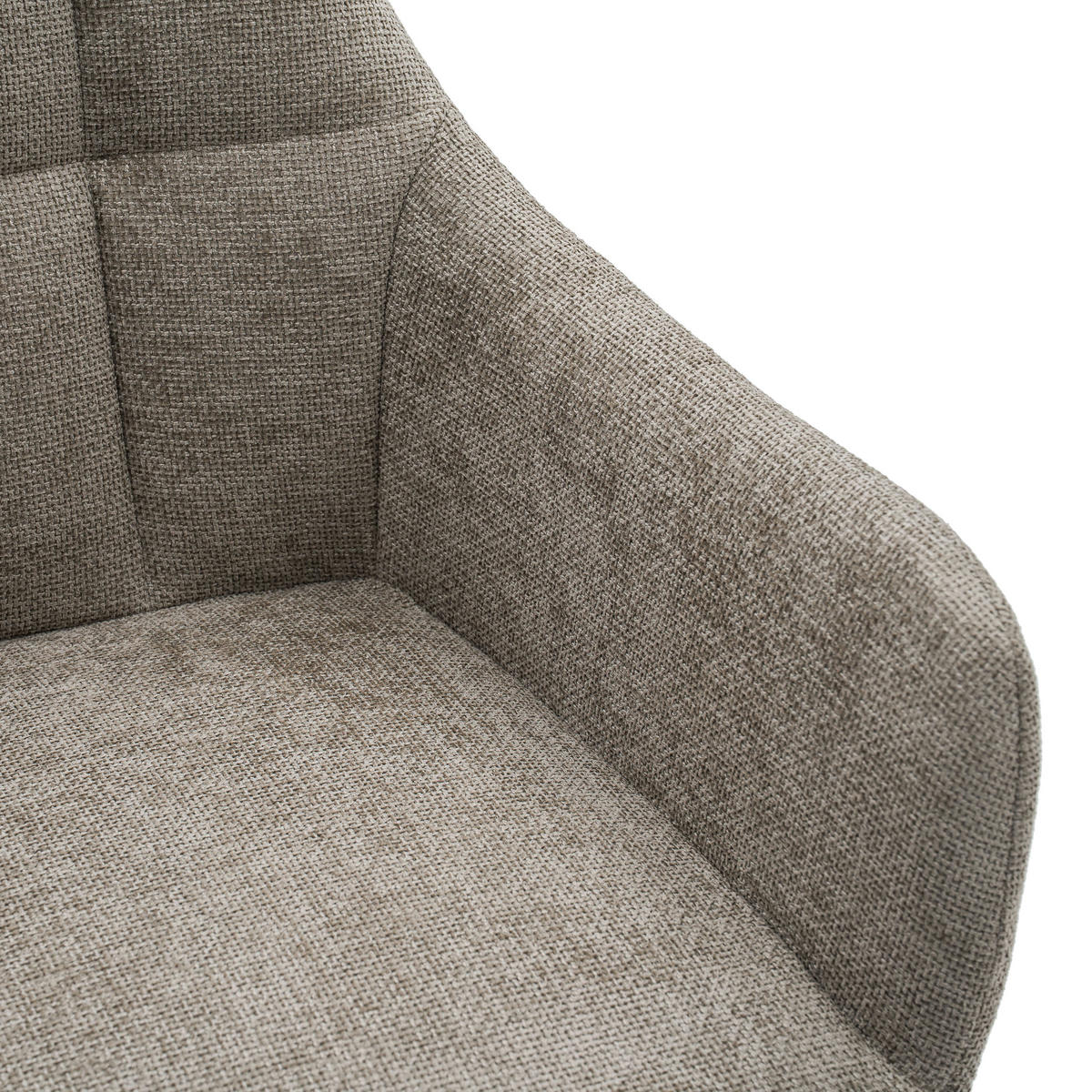 STUHL LUGANO drehbar gepolsterter mit Steppung - beige - Chenille - Beige/Schwarz, Textil/Metall (58/84/59cm) - NEW HOME