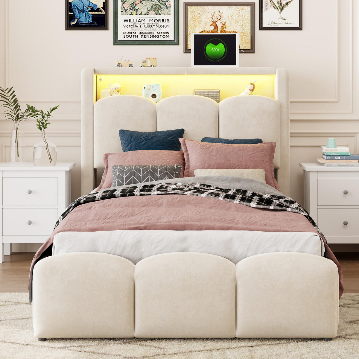 KINDERBETT 90/200 cm Beige - Beige, Textil