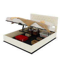 POLSTERBETT 160/200 cm in Beige mit Stauraum unter dem Bett Stoff im Glamour-design - Beige, Holzwerkstoff/Textil (160/200cm) - STILVORA