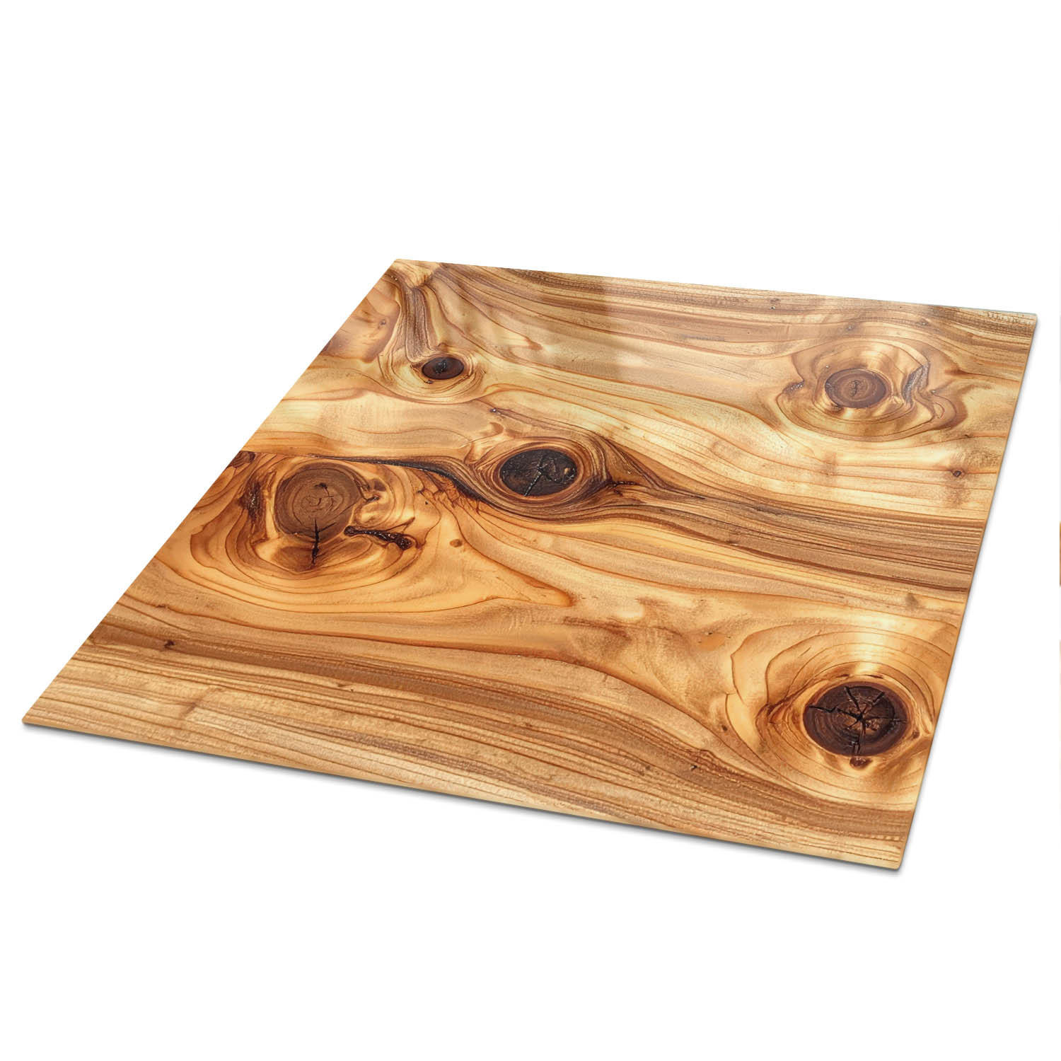 TISCHPLATTE 50x50 cm – Holzmuster - Braun, Glas (50/50/0.4cm) - Wallfluent