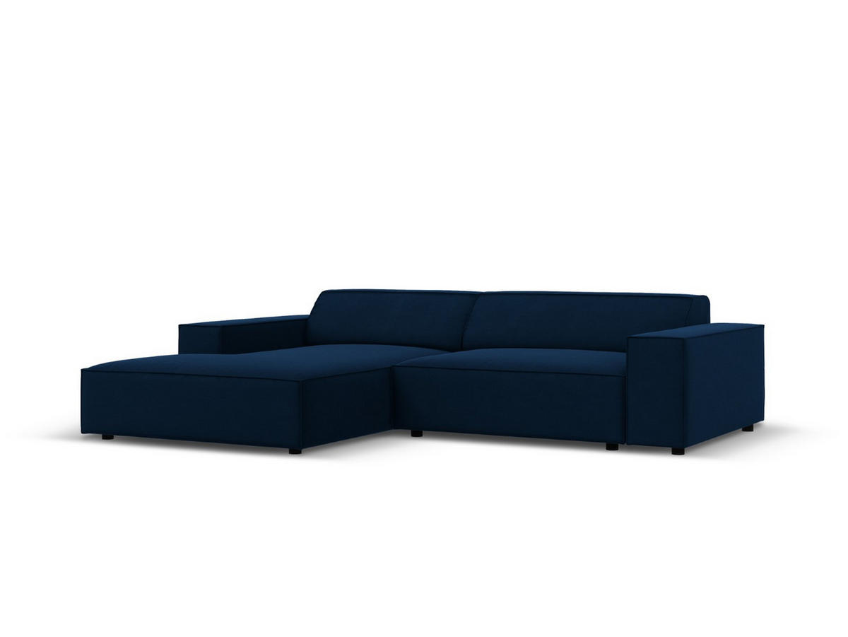 MODULARES-ECKSOFA links Jodie aus Samt königsblau 3 Sitzplätze - Blau, Textil (166/224cm) - Micadoni