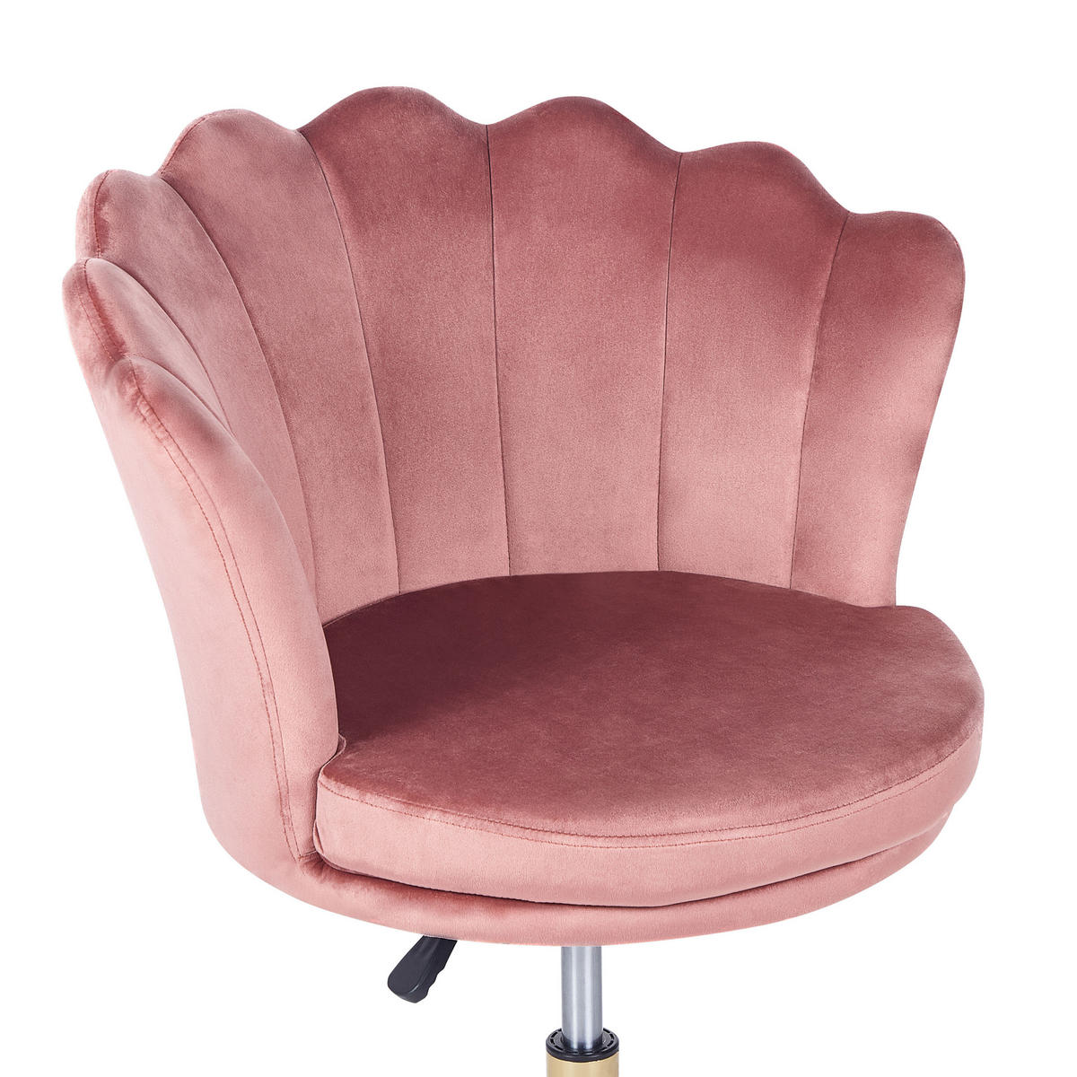 BÜROSTUHL Samtstoff Rosa Monticello - Pink, Textil/Metall (67/78/65cm) - Beliani