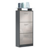 SCHUHSCHRANK Lavia Front in Sandgrau Hochglanz - Sandfarben, Holzwerkstoff (46/128/23cm) - Vladon