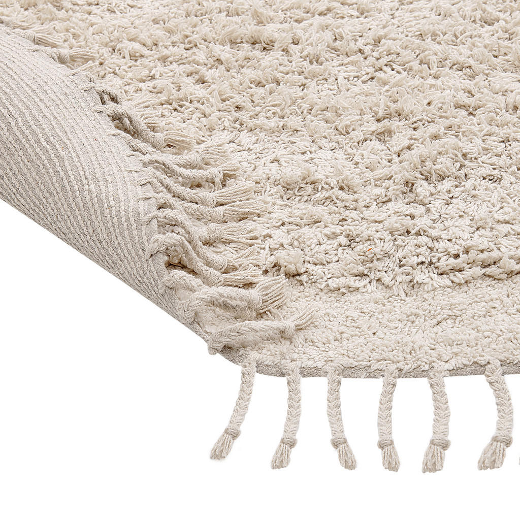 Thumbnail - Beliani Shaggy-Teppich, Beige, Textil, Rund, 140x140 cm, Teppiche & Böden, Teppiche, Hochflorteppiche & Shaggys