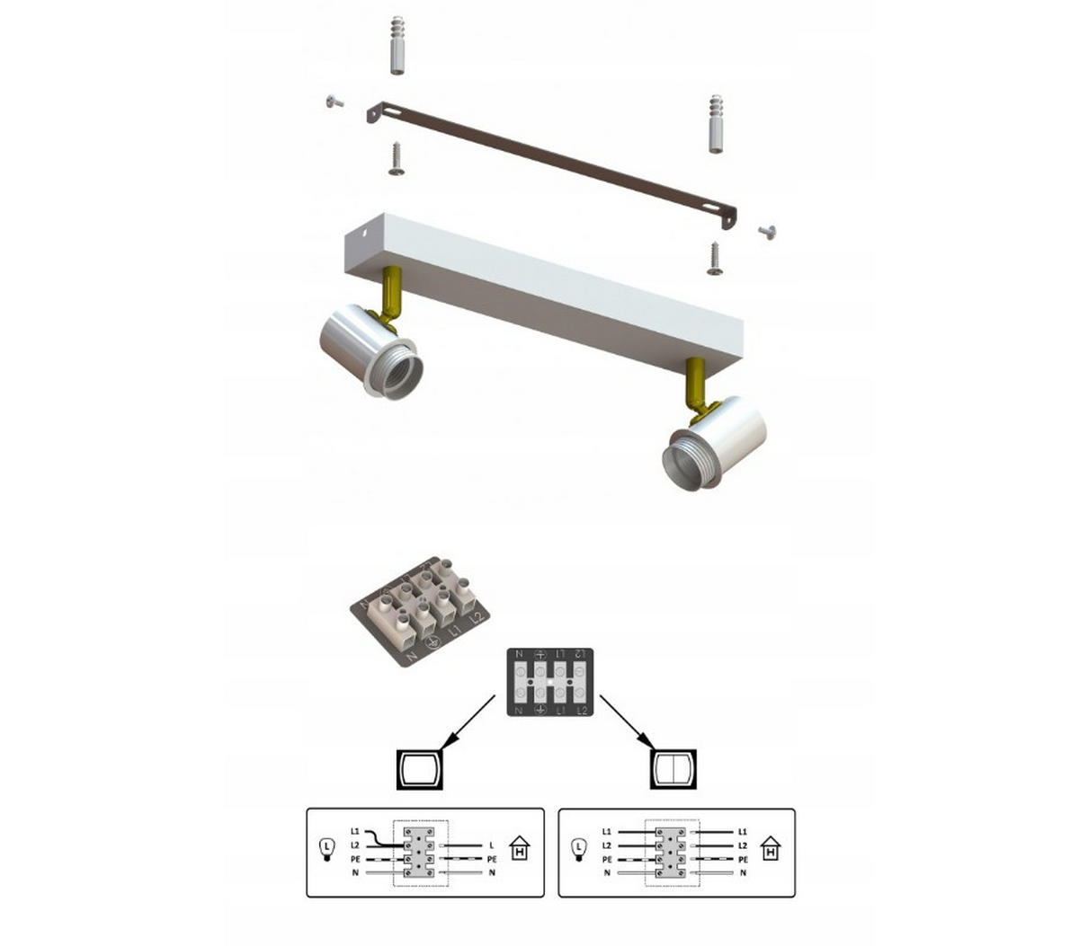 DECKENLEUCHTE Ecru - Beige/Goldfarben, Metall (12/42/21cm) - kiki design