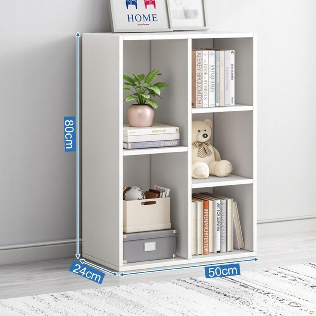 BÜCHERREGAL, weiß 50/24/80 cm - Weiß, Holzwerkstoff (50/80/24cm)