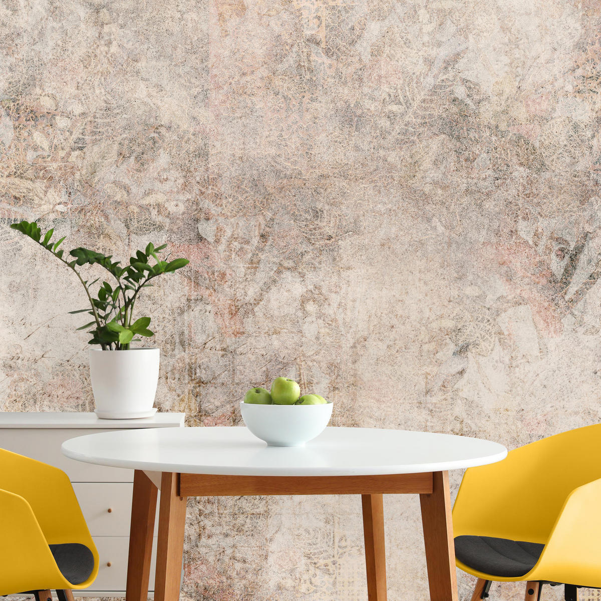 FOTOTAPETE Abstraktion Mosaik Ornamenten Beton 450x315 - Beige/Braun, Papier (450/315cm) - Muralo