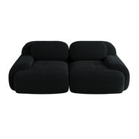 SOFA 2-Sitzer 208/103/75 cm Schwarz - Schwarz, Textil (103/75/208cm)