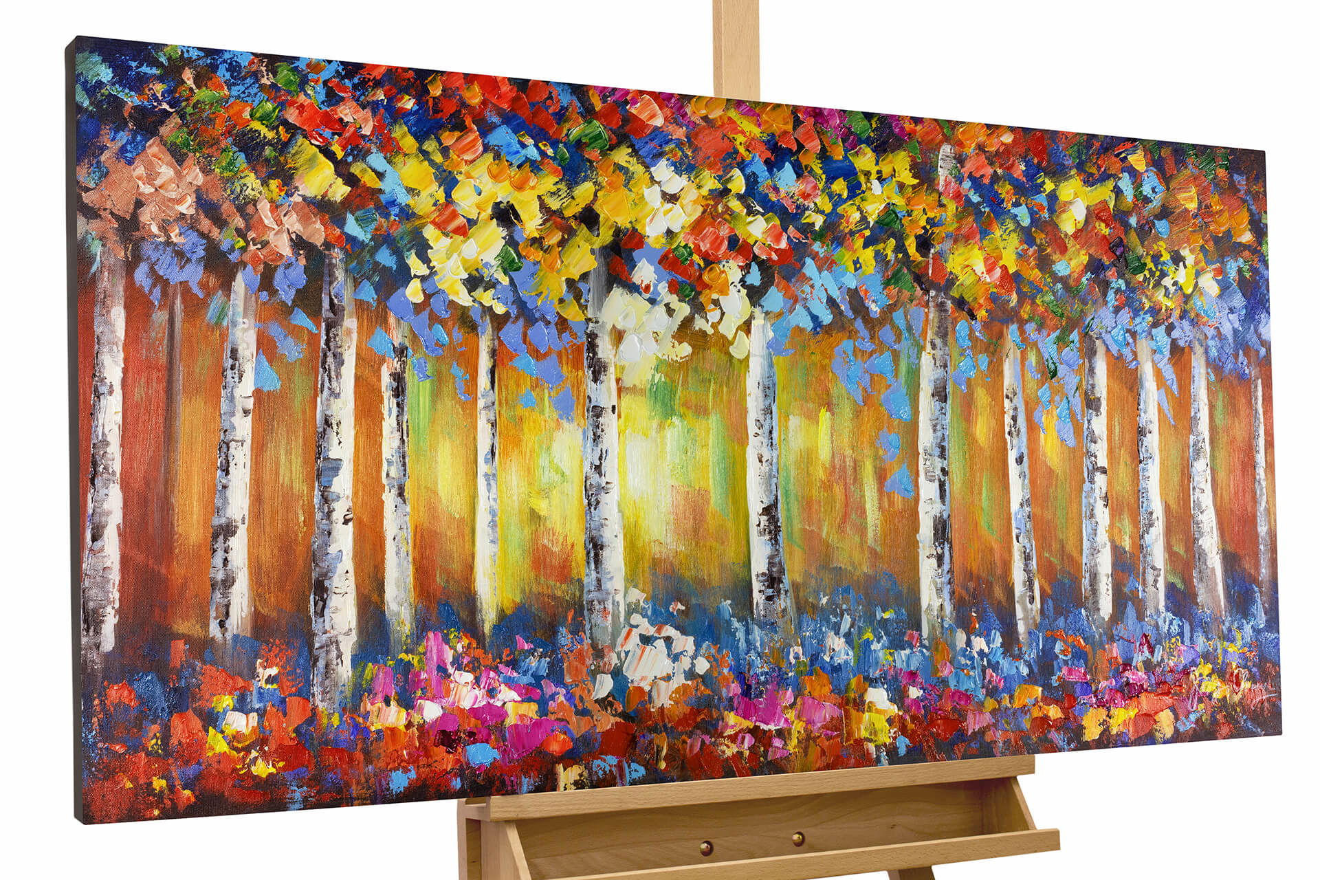 ACRYLBILD HANDGEMALT 120/60 cm - Grün, Holz/Textil (1.7/60cm) - KUNSTLOFT