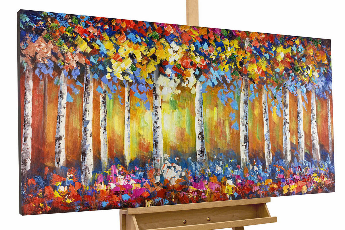 ACRYLBILD HANDGEMALT 120/60 cm - Grün, Holz/Textil (120/60cm) - KUNSTLOFT