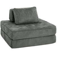 SCHLAFSESSEL in Grau 97x194x50 cm mit Klappfunktion und Chenille-Bezug - Grau, Textil (194/50/97cm) - IVMEU