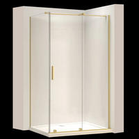DUSCHKABINE Rea Montana Gold Brush 110x80 - Goldfarben, Glas (110/80/200.5cm) - REA