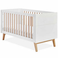 GITTERBETT Dambi mit Höhenverstellung - Weiß, Holz (145/76/90cm) - KONSIMO®