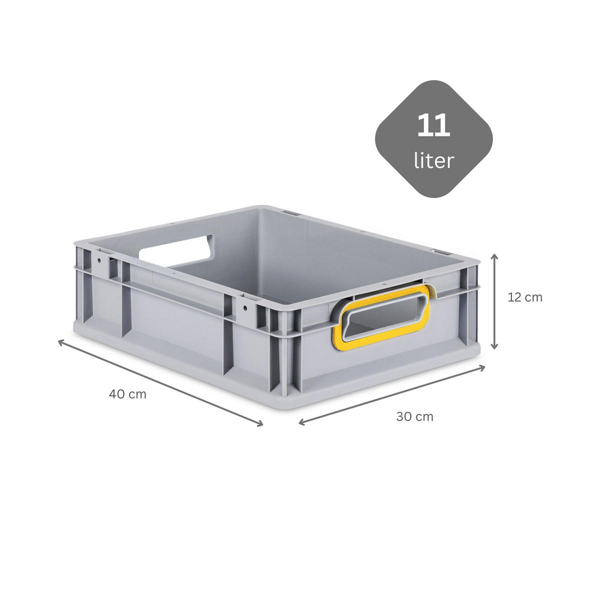EUROBOX 5x Nextgen Color 12x30x40cm 11 Liter Griffe Gelb Offen - Gelb, Kunststoff (30/12/40cm) - PROREGAL