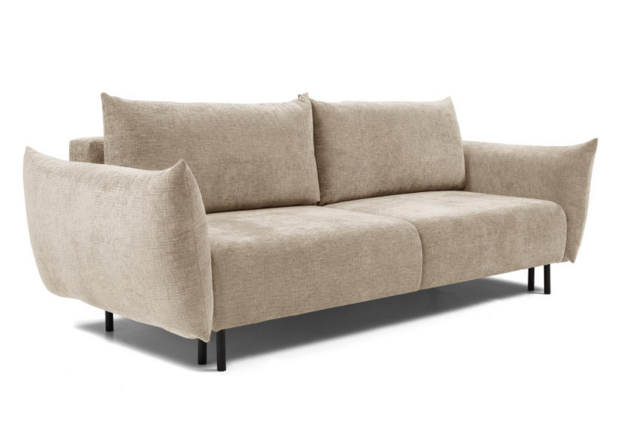 SOFA Dunkelbeige ADA Mit Schlaffunktion Und Bettkasten Chenille Stoff - Dunkelbraun/Beige, Textil (240/90/108cm) - Sepro Meble