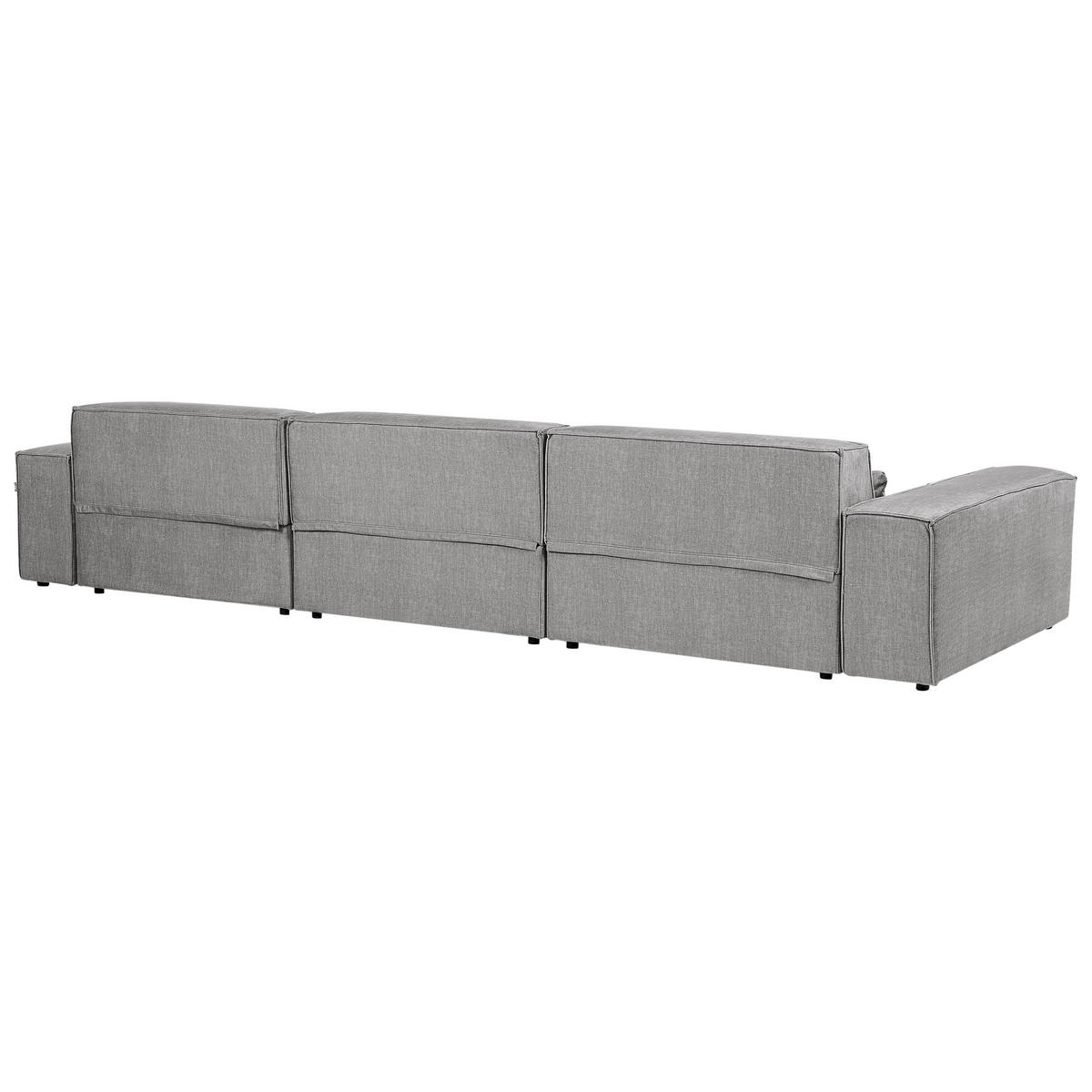 3-SITZER-MODULSOFA Grau Stoff Hellnar - Grau, Textil (364/70/126cm) - Beliani