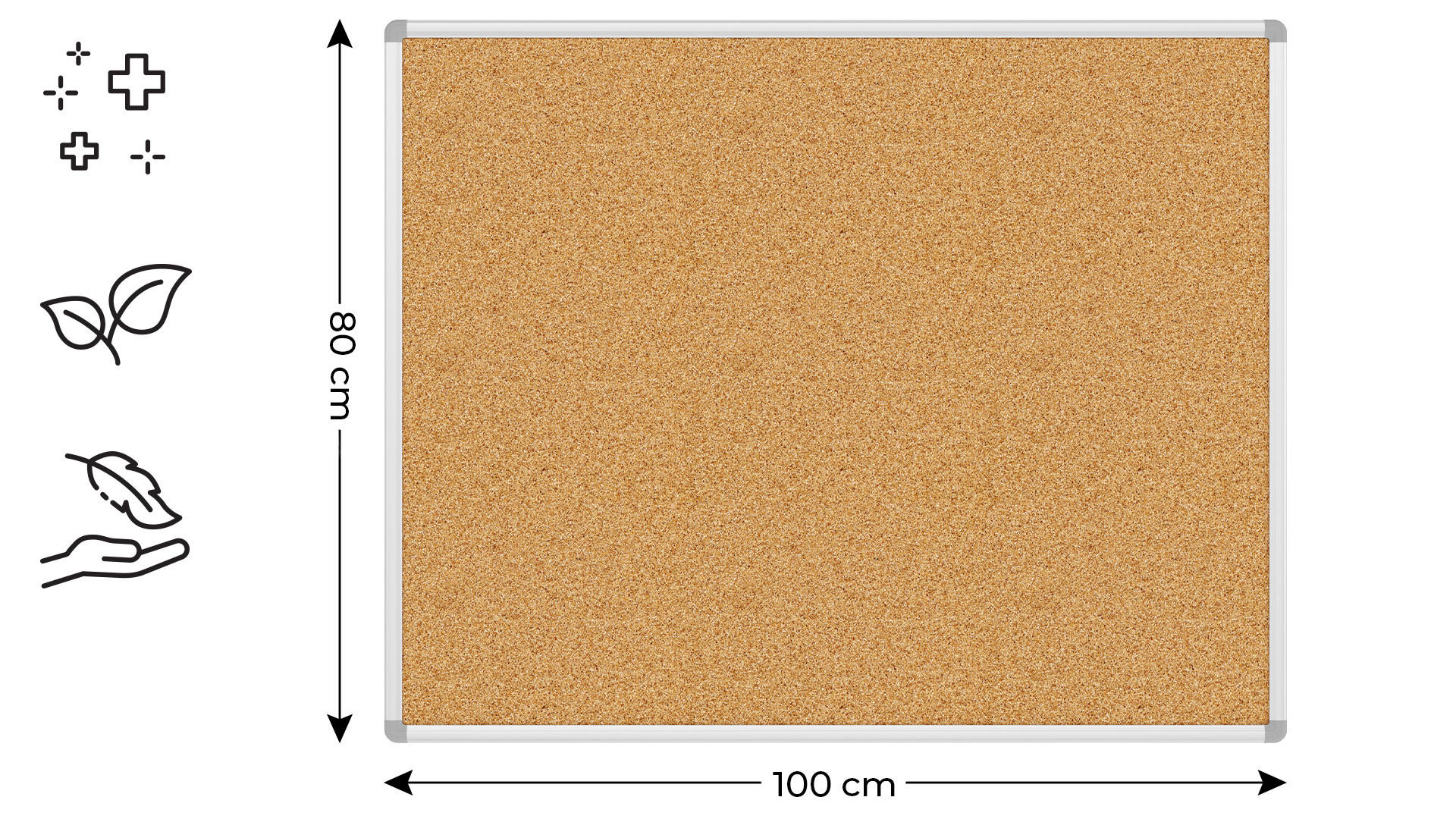 PINNWAND mit Alurahmen 100x80cm - Braun, Holz (100/80/1.6cm) - ALLboards