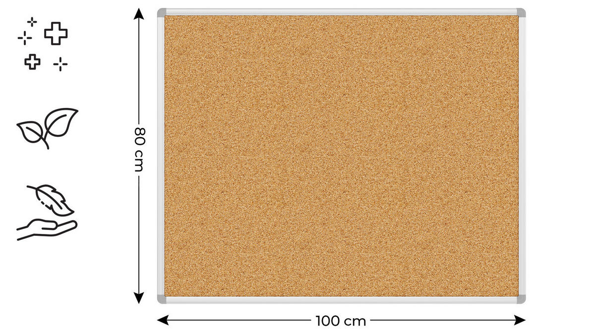 PINNWAND mit Alurahmen 100x80cm - Braun, Holz (100/80/1.6cm) - ALLboards