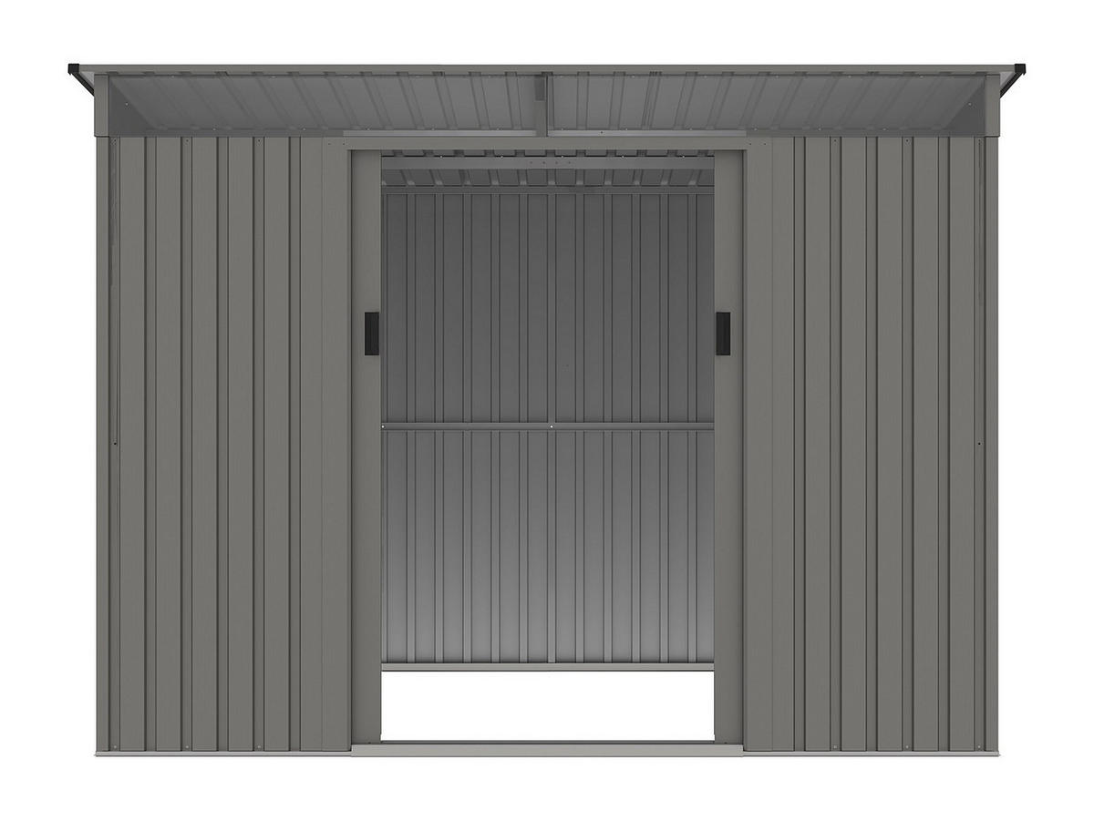 SCHREBERGARTENHAUS - 251 cm x 171 cm - metall - grau Folco - Grau, Metall (251/191/171cm) - Vente-Unique