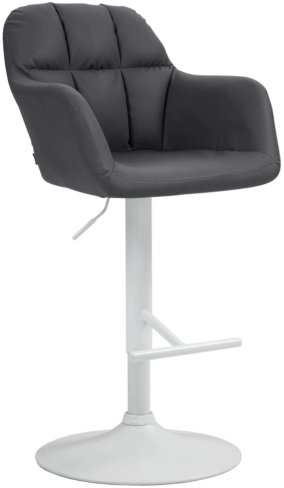 BARHOCKER Nardo Kunstleder weiß schwarz - Schwarz/Weiß, Kunststoff/Metall (57/118/59cm) - TPFLiving