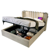 POLSTERBETT mit Bettkasten, USB und Leselicht 160x200 cm Beige - Beige, Metall (160/200cm) - Meubliv