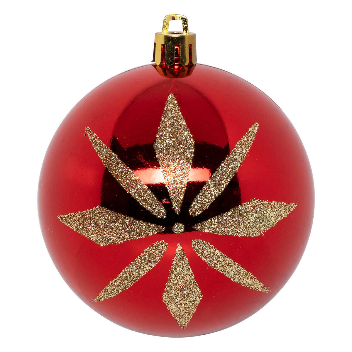 WEIHNACHTSKUGELN Goldverzierungen 8 cm - Rot, Kunststoff (8/9.2/8cm) - Atmosphera Createur d´interieur