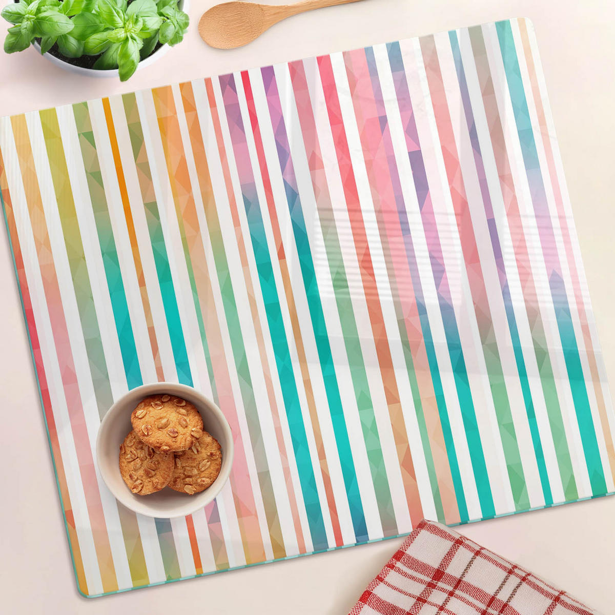 GLASPLATTE 60x52 cm Regenbogen - Multicolor, Glas (60/0.4/52cm) - TULUP