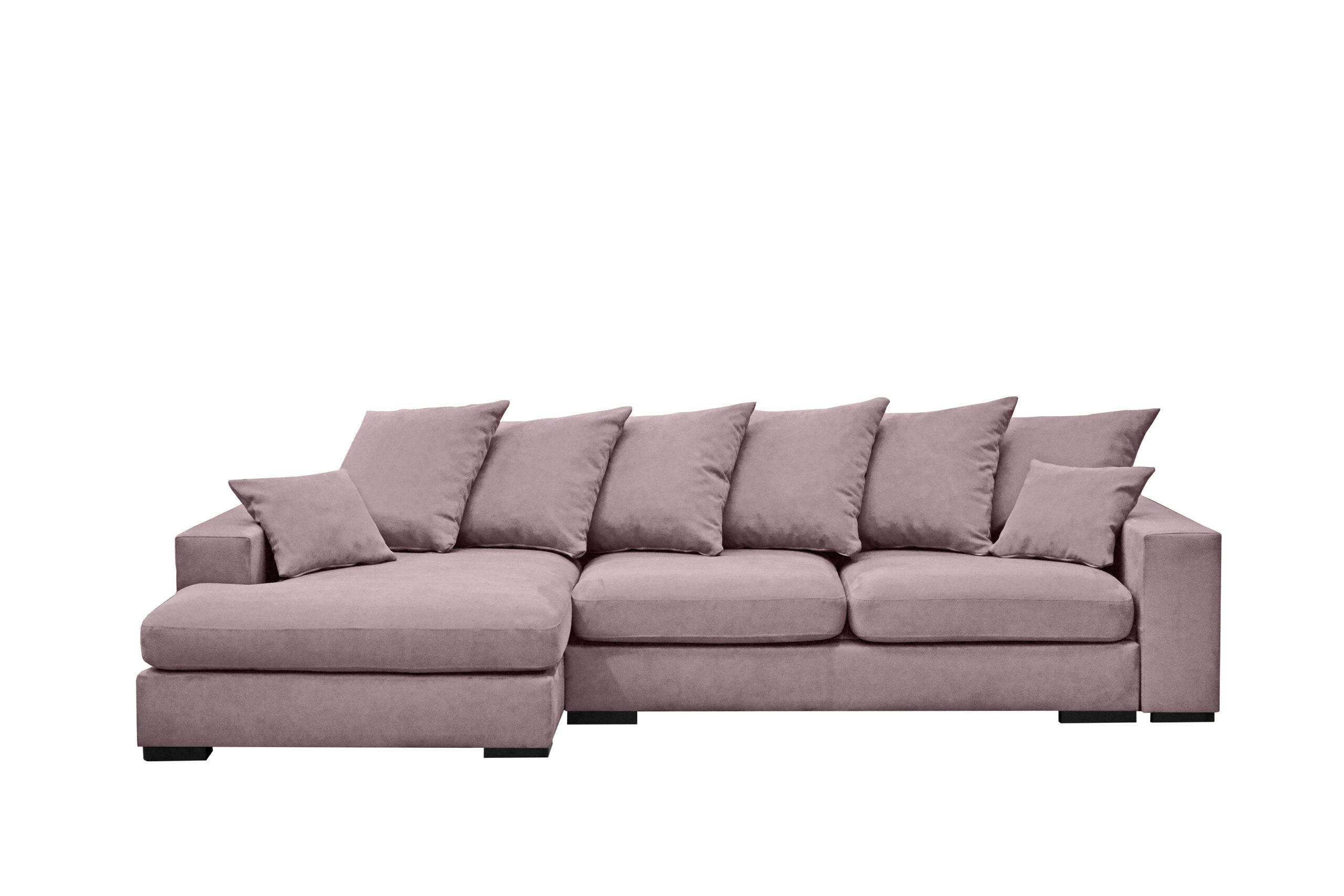ECKSOFA Mit Schlaffunktion Und Bettkasten Couch L-form Gabon Stoff Riviera Links Lila - Lila, Holz (155/285cm) - Kaiser Möbel