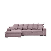 ECKSOFA Mit Schlaffunktion Und Bettkasten Couch L-form Gabon Stoff Riviera Links Lila - Lila, Holz (155/285cm) - Kaiser Möbel