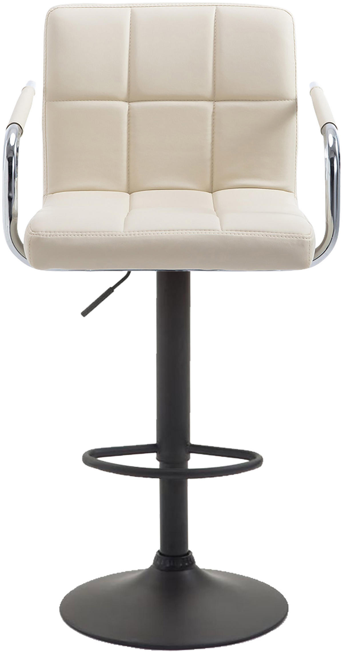 BARHOCKER Lederlook creme - Creme/Schwarz, Textil/Metall (54/91/46cm) - CLP