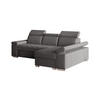 ECKSOFA mit Schlaffunktion Luka L Twist 20 - Grau - Rechts - Silberfarben/Grau, Holzwerkstoff (260/168cm) - Möblo
