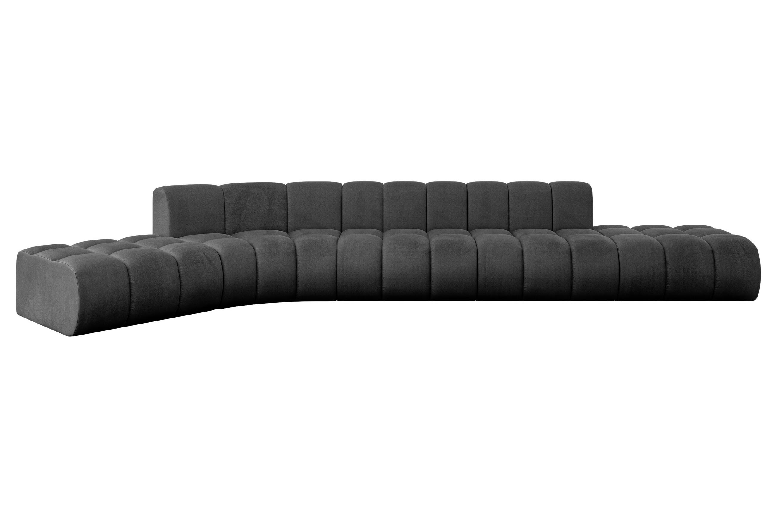 ECKSOFA modulares Sofa Solven-L2 - 471x174x70 cm Schwarz - Schwarz, Holzwerkstoff/Textil (471/174cm) - ALTDECOR