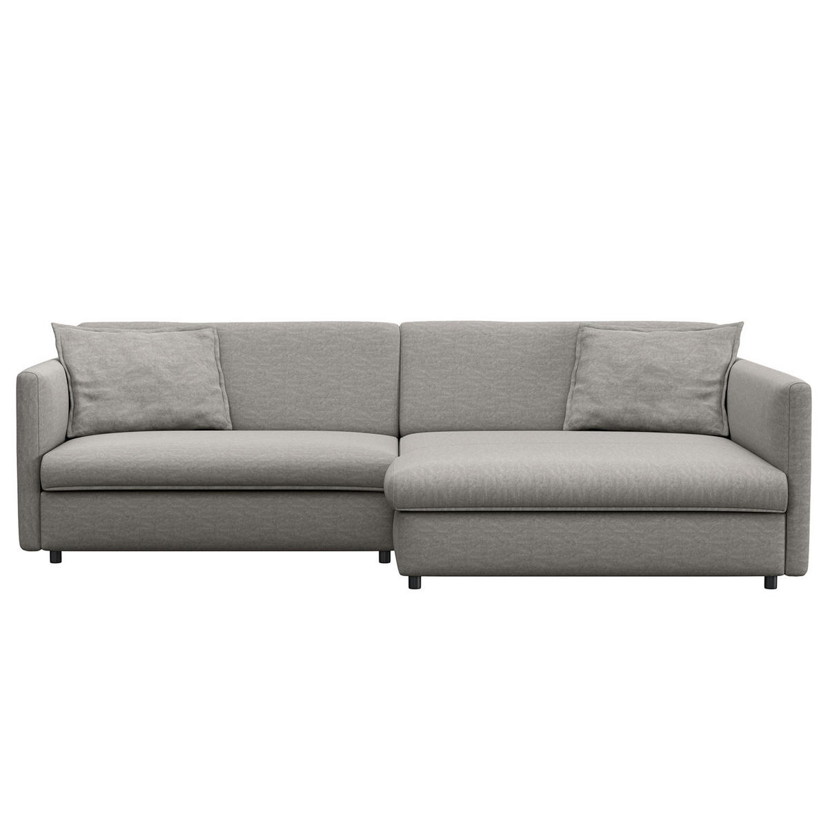 ECKSOFA mit Longchair - Schwarz/Grau, Kunststoff/Textil (290/183cm) - home24